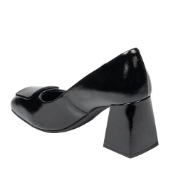 Zapatos elegantes de mujer 1324 charol negro