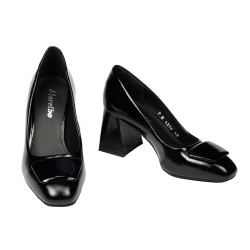 Zapatos elegantes de mujer 1324 charol negro