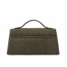 Bolso de mujer de hombro 041g gamuza oliva
