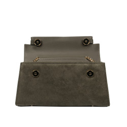 Bolso de mujer de hombro 041g gamuza oliva