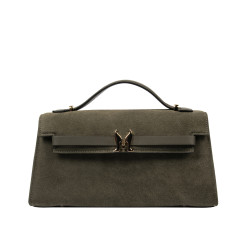 Bolso de mujer de hombro 041g gamuza oliva