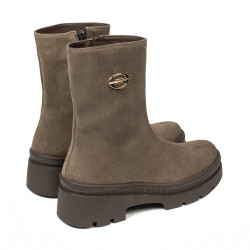 Botines de mujer 3408 piel de ante arena