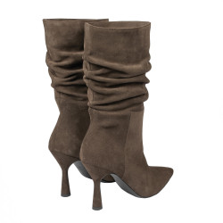 Botines de tacón para mujer 1410 ante chocolate