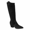 Bota de tacón para mujer 1412 negro de gamuza