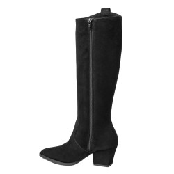 Bota de tacón para mujer 1412 negro de gamuza