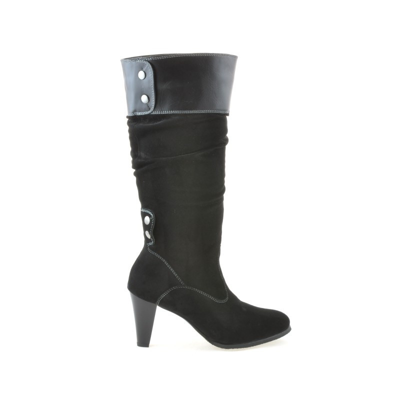 Botas de mujer 1121-1 negro+negro gamuza