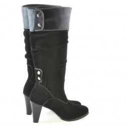 Botas de mujer 1121-1 negro+negro gamuza