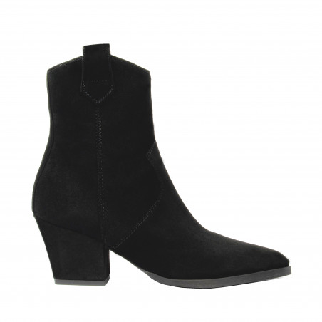 Botas de tacón para mujer 1411-1 negro terciopelo