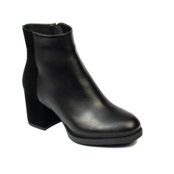 Botines con tacón mujer 1406 negro combinado