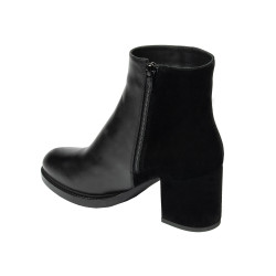 Botines con tacón mujer 1406 negro combinado