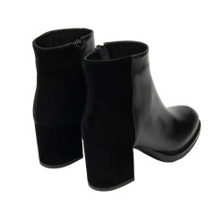 Botines con tacón mujer 1406 negro combinado