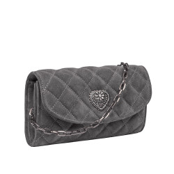 Bolso de mujer de hombro 048g 01 ante gris