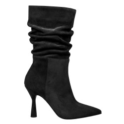 Botines con tacón para mujer 1410 negro terciopelo