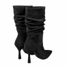 Botines con tacón para mujer 1410 negro terciopelo