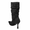 Botines con tacón para mujer 1410 negro terciopelo