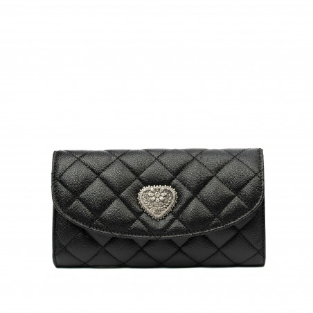 Bolso de mujer de hombro 048g 01 negro caviar