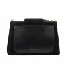 Bolso de hombro para mujer 051g negro camoscio