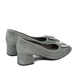 Zapatos elegantes de mujer 1321 gris terciopelo