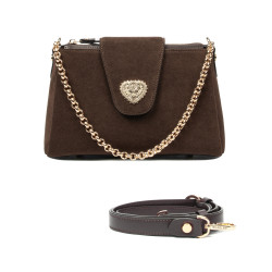 Bolso de hombro para mujer 051g gamuza chocolate