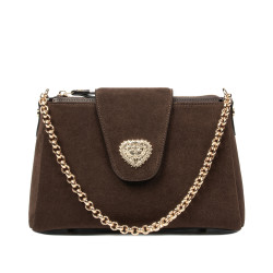 Bolso de hombro para mujer 051g gamuza chocolate