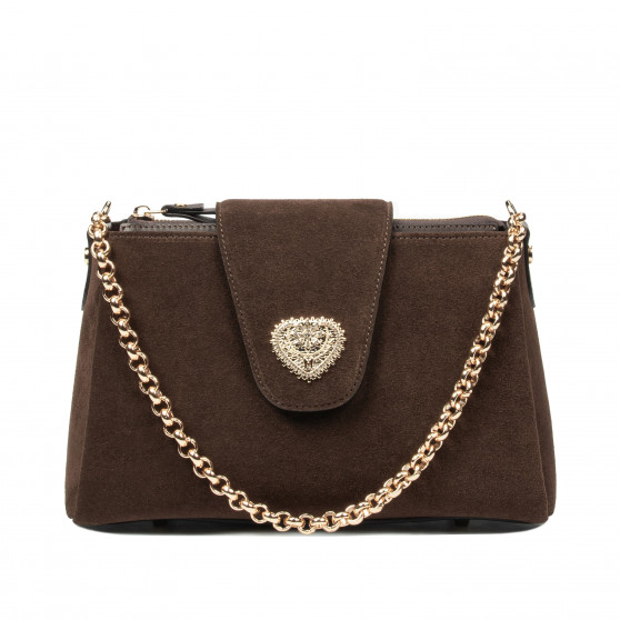 Bolso de hombro para mujer 051g gamuza chocolate