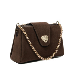 Bolso de hombro para mujer 051g gamuza chocolate
