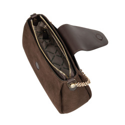 Bolso de hombro para mujer 051g gamuza chocolate