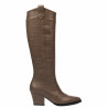 Bota con tacón mujer 1413 croco café