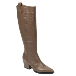 Bota con tacón mujer 1413 croco café