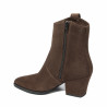 Botines con tacón para mujer 1411 de gamuza chocolate