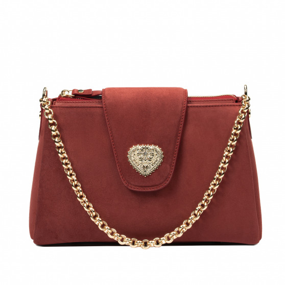 Bolso de mujer de hombro 051g gamuza roja