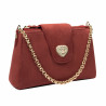 Bolso de mujer de hombro 051g gamuza roja