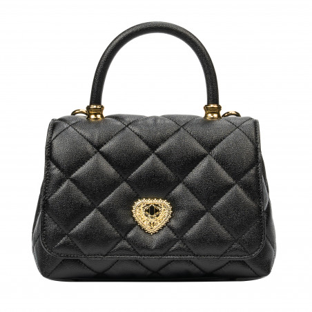 Bolso de mujer al hombro 049g negro caviar