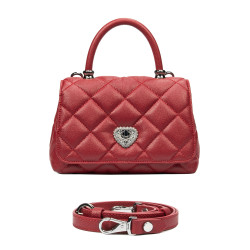 Bolso de mujer de hombro 049g 01 rojo safiano