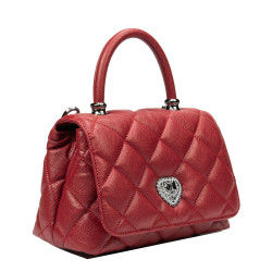 Bolso de mujer de hombro 049g 01 rojo safiano