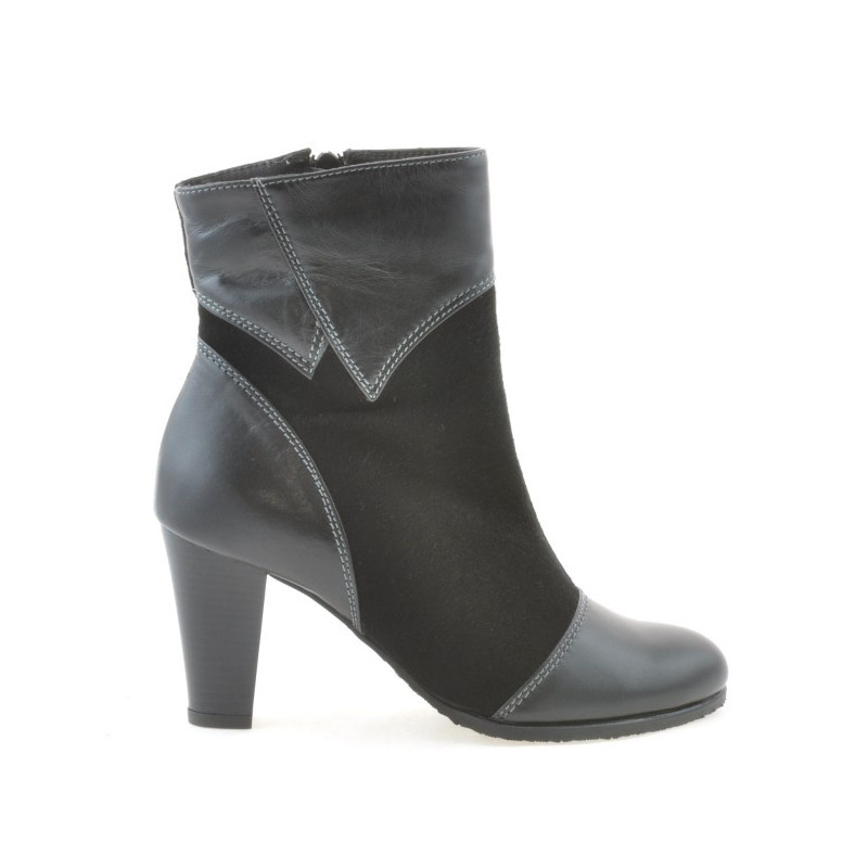 Botines de mujer 1134 negro antílope combinado