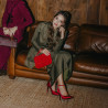 Zapatos elegantes de mujer 1311 satén rojo lifestyle
