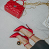 Zapatos elegantes de mujer 1311 satén rojo lifestyle