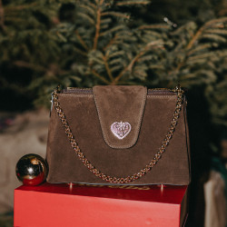 Bolso de hombro para mujer 051g gamuza chocolate