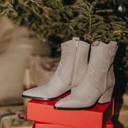 Botines con tacón mujer 1411 nobuck arena lifestyle
