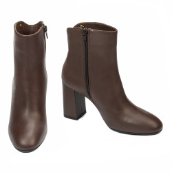 Botines de tacón para mujer 1407 café