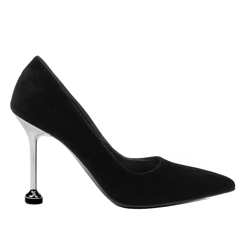 Zapatos elegantes de mujer 1357 terciopelo negro