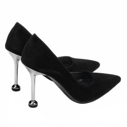 Zapatos elegantes de mujer 1357 terciopelo negro