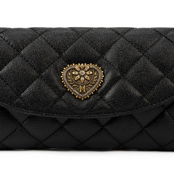 Bolso de hombro para mujer 048g negro caviar