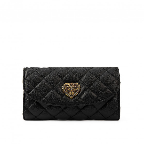 Bolso de hombro para mujer 048g negro caviar