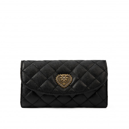 Bolso de hombro para mujer 048g negro caviar