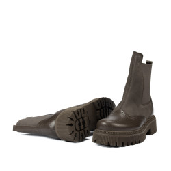 Botines mujer 3390 caqui combinado