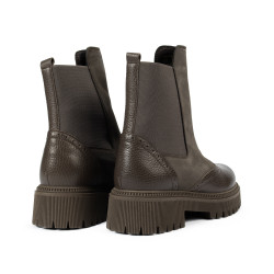 Botines mujer 3390 caqui combinado