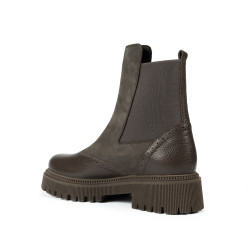Botines mujer 3390 caqui combinado