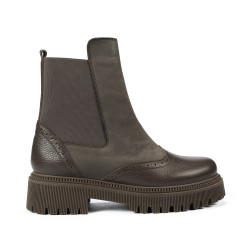 Botines mujer 3390 caqui combinado